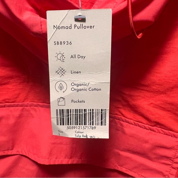 Sweaty Betty Nomad Pullover, hoodie jacket, tulip red, linen & organic cotton, S - Picture 13 of 15